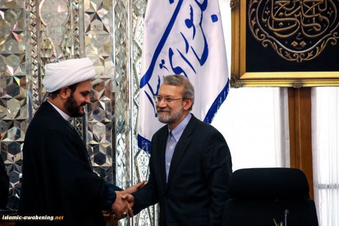 Larijani meets with leader of Hezbollah al-Nujaba