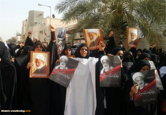 ادامه تحصن بحرینی ها در مقابل منزل شیخ عیسی قاسم