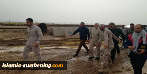 حضور سردار سلیمانی در مناطق سیل‌زده خوزستان