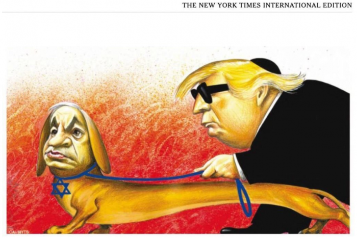 کاریکاتور جنجالى نیویورک تایمز درباره ترامپ و رژیم صهیونیستی