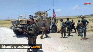 بالصور .. مشاهد طرد قوات الاحتلال الأميركي في ريف الحسكة