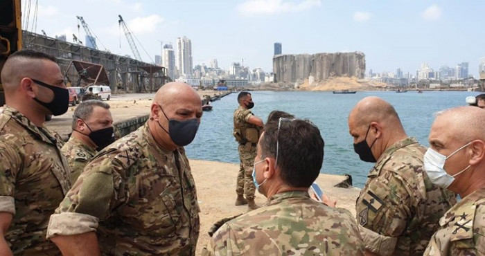 الجیش اللبنانی یجری مسحاً داخل مستودعات فی مرفأ بیروت