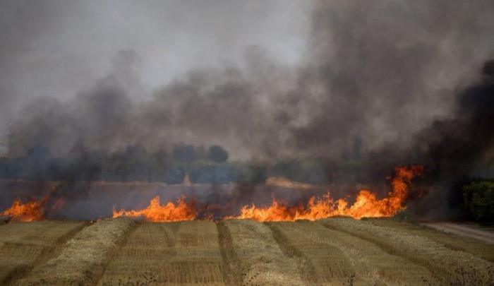 اشتعال حرائق کبیرة فی غلاف غزة بفعل البالونات الحارقة