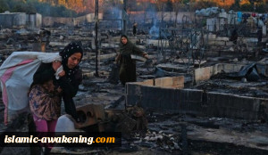 حزب الاتحاد فی لبنان یطالب بمعاقبة مُحرقی مخیم النازحین