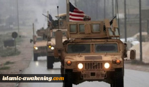 القوات الأمیرکیة تخرج رتلا محملا بحبوب مسروقة من سوریا إلى العراق